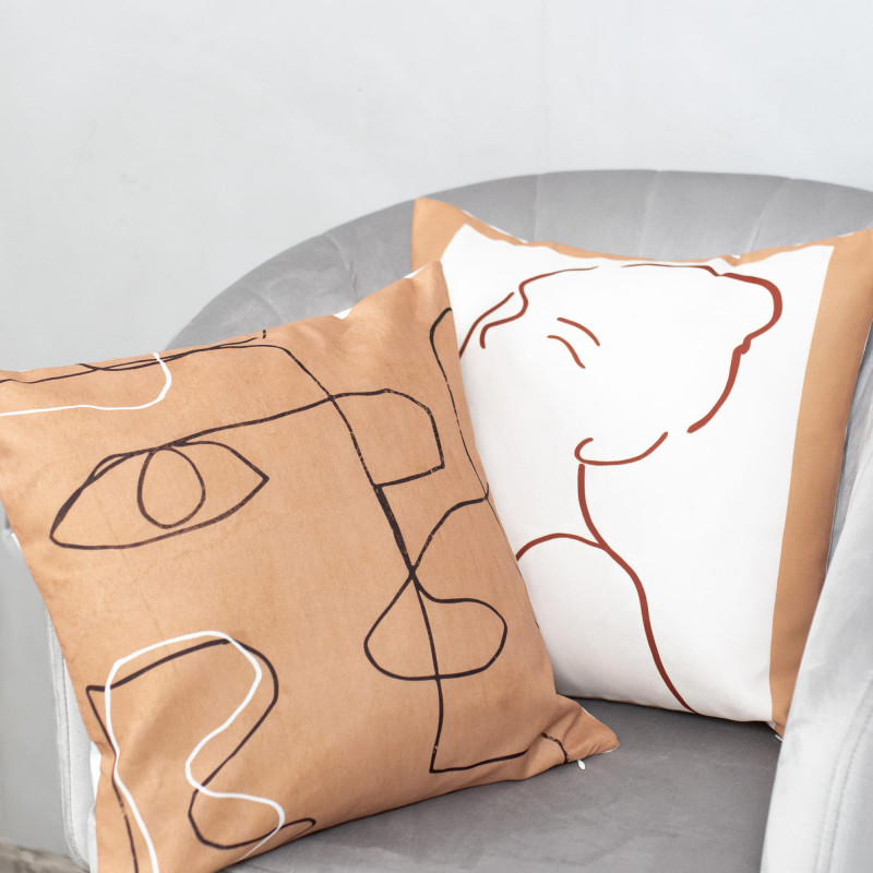  Набор декоративных подушек со съемным чехлом майн+ком 40х40 (см)-2 шт. (RH 24016+RH 24018) SELENA